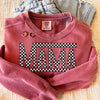 Comfort Colors® Retro Checkered Mama Black and White Sweatshirt