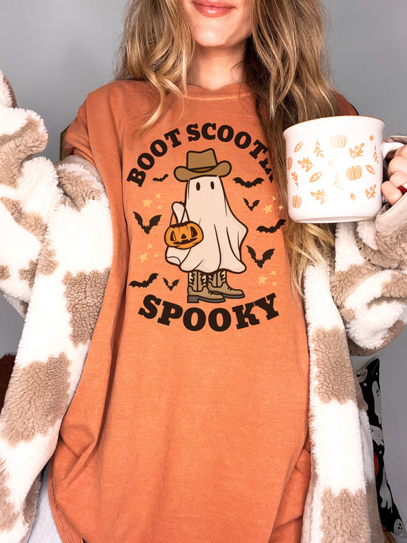 Comfort Colors® Boot Scootin Spooky Ghost Halloween Graphic Tee