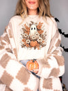 Comfort Colors® Retro Flower Pumpkin Ghost Halloween Graphic Tee
