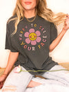 Comfort Colors® Retro Daisy Happy To See Your Face Teacher Graphic Tee