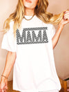 Comfort Colors® Checkered Mama Black and White Graphic Tee