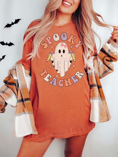 Comfort Colors® Spooky Ghost Teacher Graphic Tee