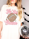 Comfort Colors® Tis The Season Pink Football Graphic Tee
