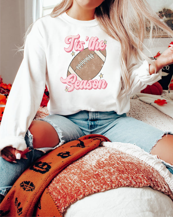 Tis The Season Pink Football Sweatshirt