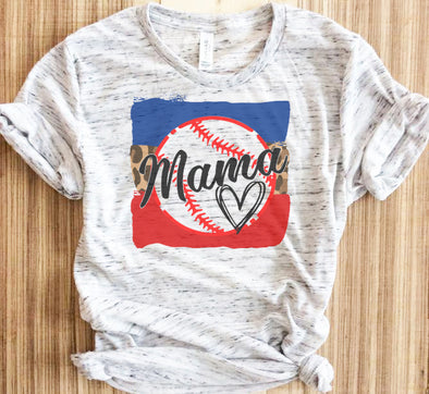 Baseball Mama Heart Shirt