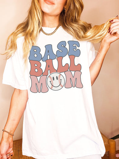 Comfort Colors® Happy Baseball Mom Graphic Tee