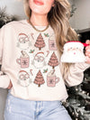 Retro Pink Santa Hot Chocolate Christmas Sweatshirt
