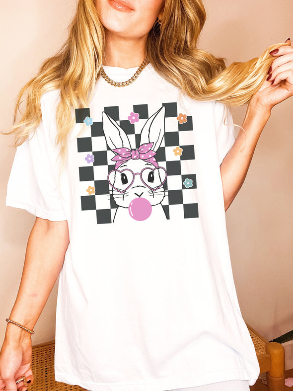 Comfort Colors® Checkered Easter Bunny Graphic Tee