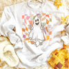 Checkered Flower Peace Ghost Sweatshirt