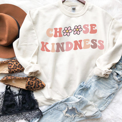 Retro Floral Choose Kindness Sweatshirt