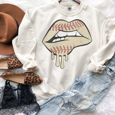 Dripping Baseball Lips Sweatshirt