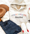Retro Colorful First Grade Teacher Sweatshirt