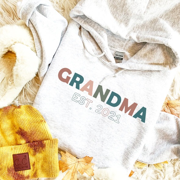Grandma Established 2021 Custom Year Sweatshirt