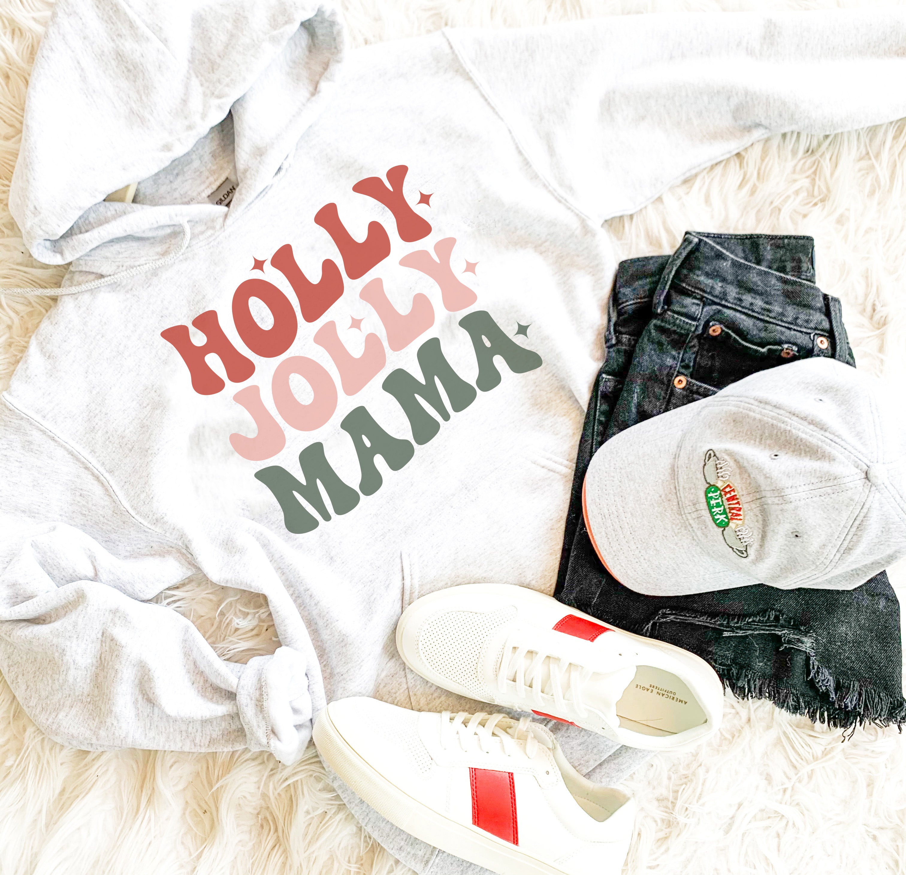 Retro Holly Jolly Mama Christmas Sweatshirt – The Container Clothing Co