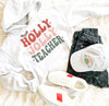 Retro Holly Jolly Teacher Christmas Sweatshirt