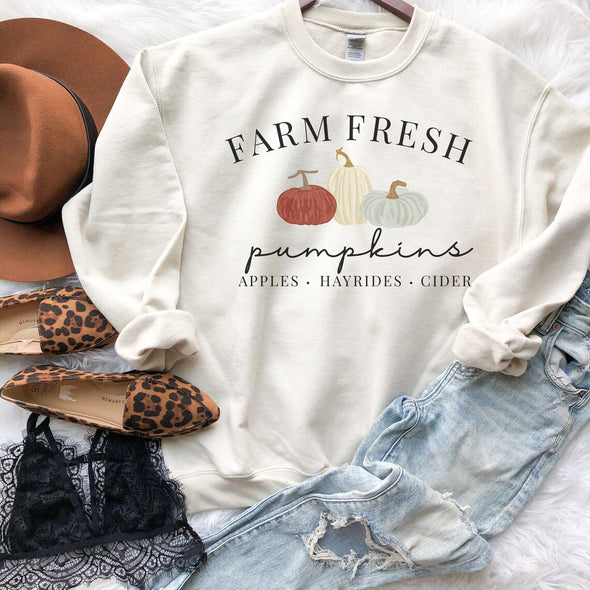 Farm Fresh Pumpkins Apples Hayrides Cider Sweatshirt