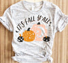It's Fall Y'all Pink and Black Pumpkin Graphic Tee