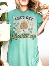 Comfort Colors® Checkered Let's Get Lucked Up Saint Patrick's Day Graphic Tee