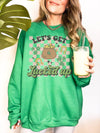 Retro Checkered Let's Get Lucked Up Saint Patrick's Day Sweatshirt