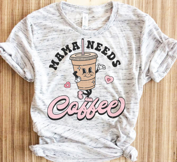 Retro Mama Needs Coffee Graphic Tee