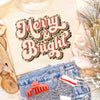 Retro Leopard Merry and Bright Christmas Sweatshirt