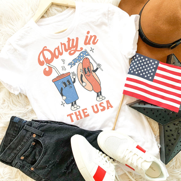 Party In the USA Hot Dog Graphic Tee