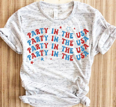 Wavy Retro Party in the USA Graphic Tee