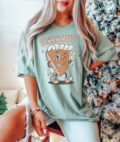 Comfort Colors® Piece Out Pumpkin Pie Thanksgiving Graphic Tee