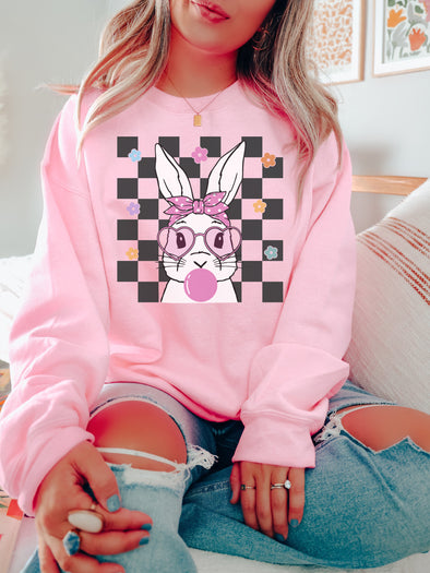 Checkered Easter Bunny Sweatshirt