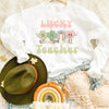 Retro Shamrock Lucky Teacher Rainbow Saint Patrick's Day Sweatshirt