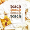 Retro Teach Teach Teach Leopard Sweatshirt