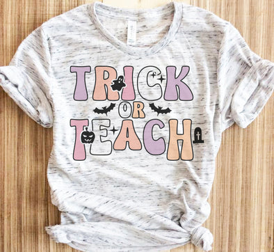 Trick or Teach Fall Teacher Halloween Teacher Graphic Tee