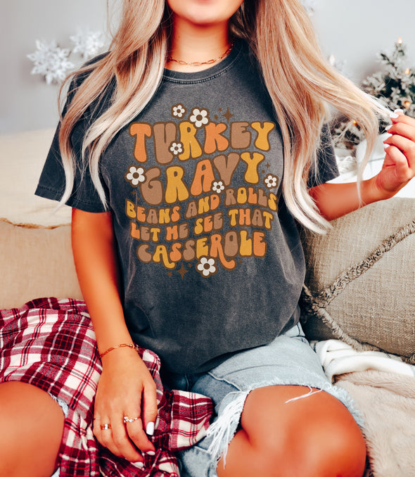 Comfort Colors® Turkey Gravy Beans and Rolls Thanksgiving Graphic Tee